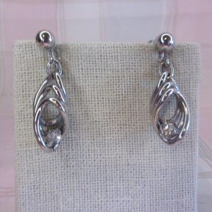Alice Screw Back Silver Dangle Earrings